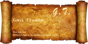 Gani Tivadar névjegykártya